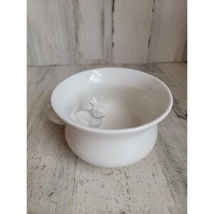 Hidden white bunny tail bowl Easter rabbit home decor spring unique